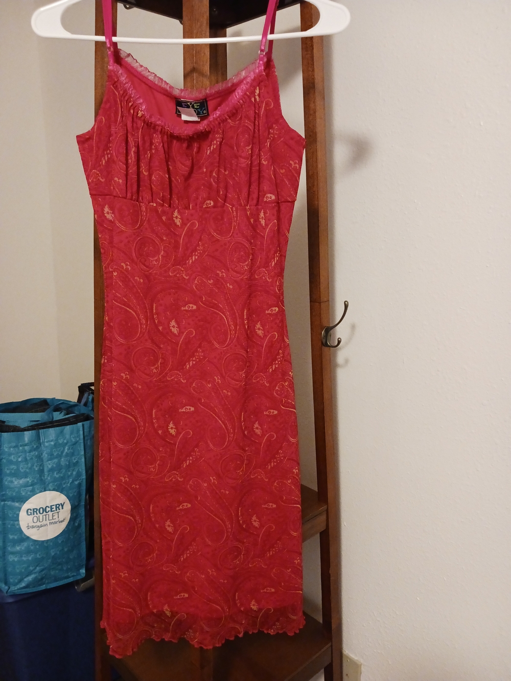 '90's Vintage - Eye Candy Pink Paisley Midi Slip Dress